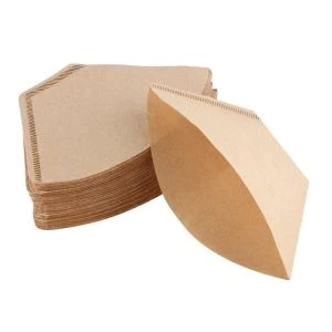 Filtre de hârtie de cafea de unică folosință pentru mașină de cafea Hârtie cu filtru natural Hârtie de cafea în formă de ventilator de cafea